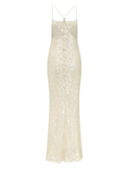 Backless Camisoles Sequins Slim-fit Banquet Maxi Dresses