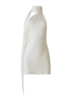 Halter Backless Satin Wedding Parties Bridesmaid Mini&Short Dresses