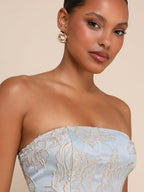 Brocade Jacquard Tube Top Parties Mini&Short Dresses