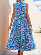 Printed Tassel V-neck Sleeveless Maxi Dresses