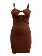 Hollow Out Slim Fit Hip Body Spaghetti Strap Backless Mini&Short Dresses