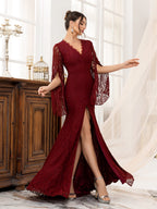 Sexy Slim-fit Fishtail Banquet Slit Evening Dress Maxi Dresses