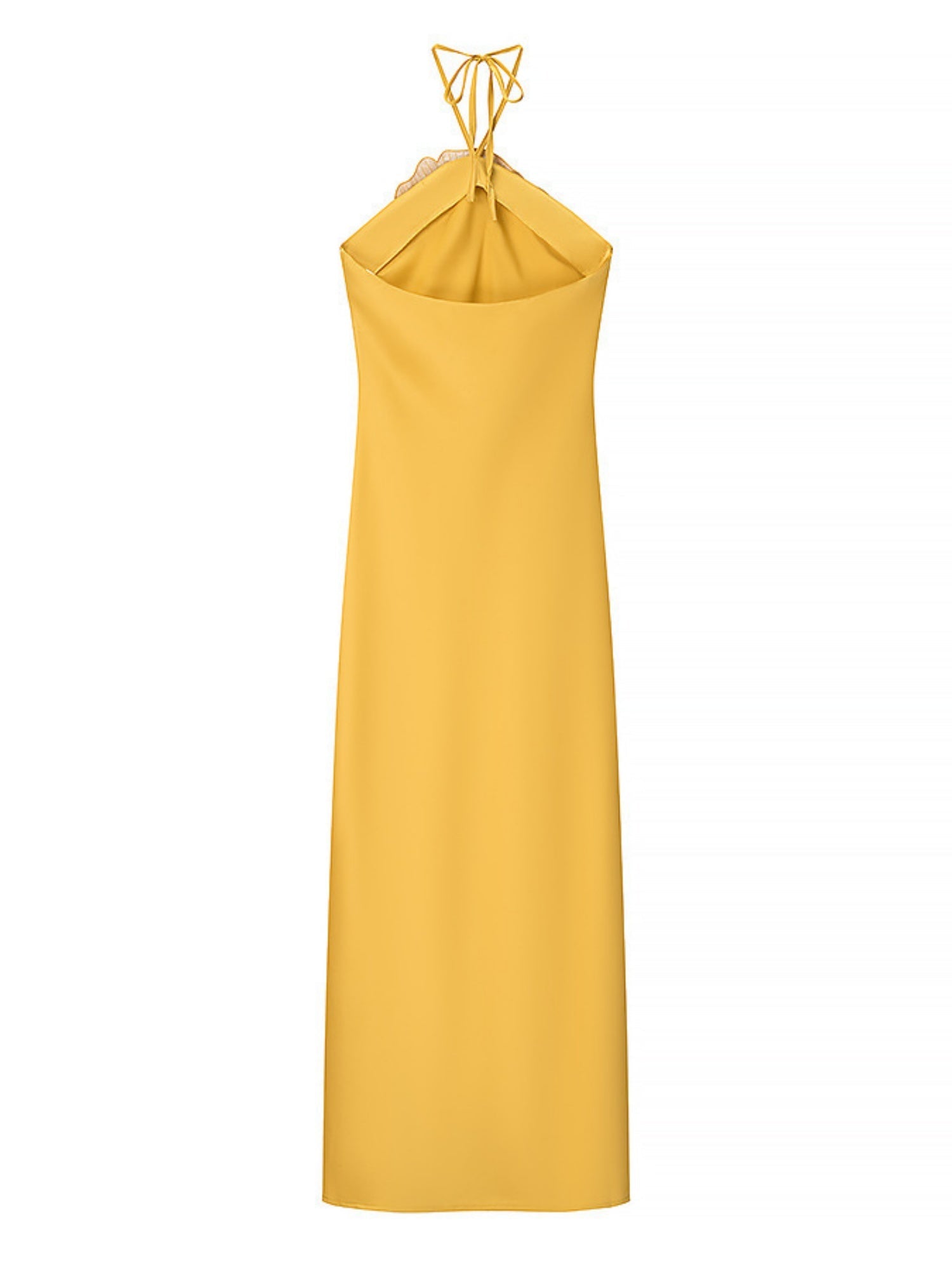 Rhinestone 3D Flower Halter Neck And Backless Satin Maxi Dresses