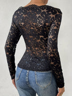 Lace Irregular Trim One-shoulder Tops