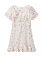 Floral Print Ruffled V-neck Mini&Short Dresses