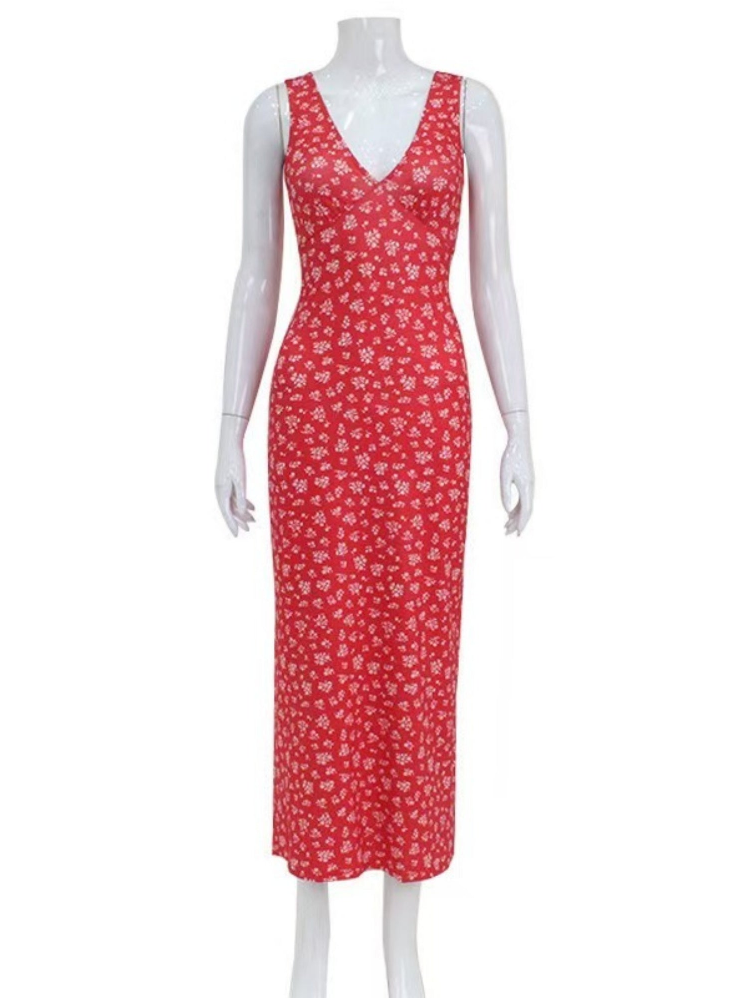 Printed Deep V Waist Shaping Mini&Short Dresses