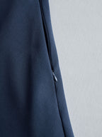 Elegant Navy Blue Tailored Fit Flared Coat Dress