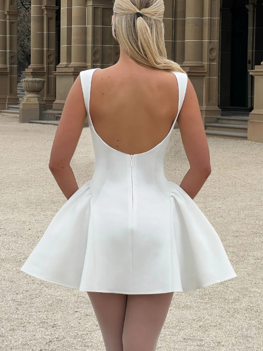 Sleeveless Big Swing Mini&Short Dresses