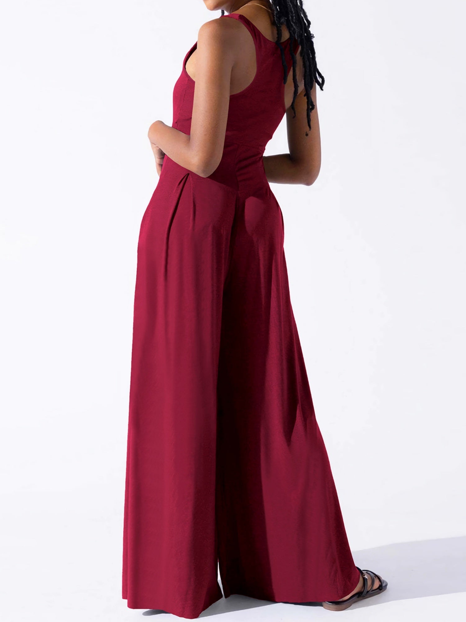 Camisoles Pleated Solid Color Jumpsuits