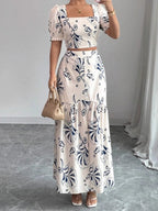 Jacket Skirt Hit Plants And Flowers 2-piece Sets