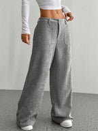 Pocket Loose Wide-leg Pants