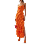 Wood Ear Slit Camisoles Formal Dress Maxi Dresses