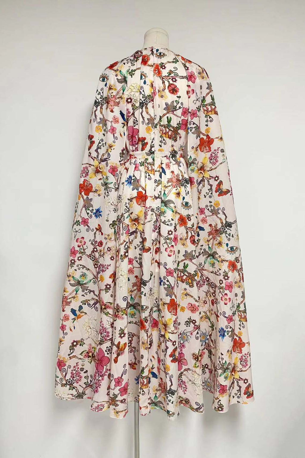 Gloria Statement Round Neck Cape Sleeve Maxi Dress Boutique Collection