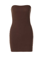 Gathering Slim Fit Hip Body Strapless Mini&Short Dresses