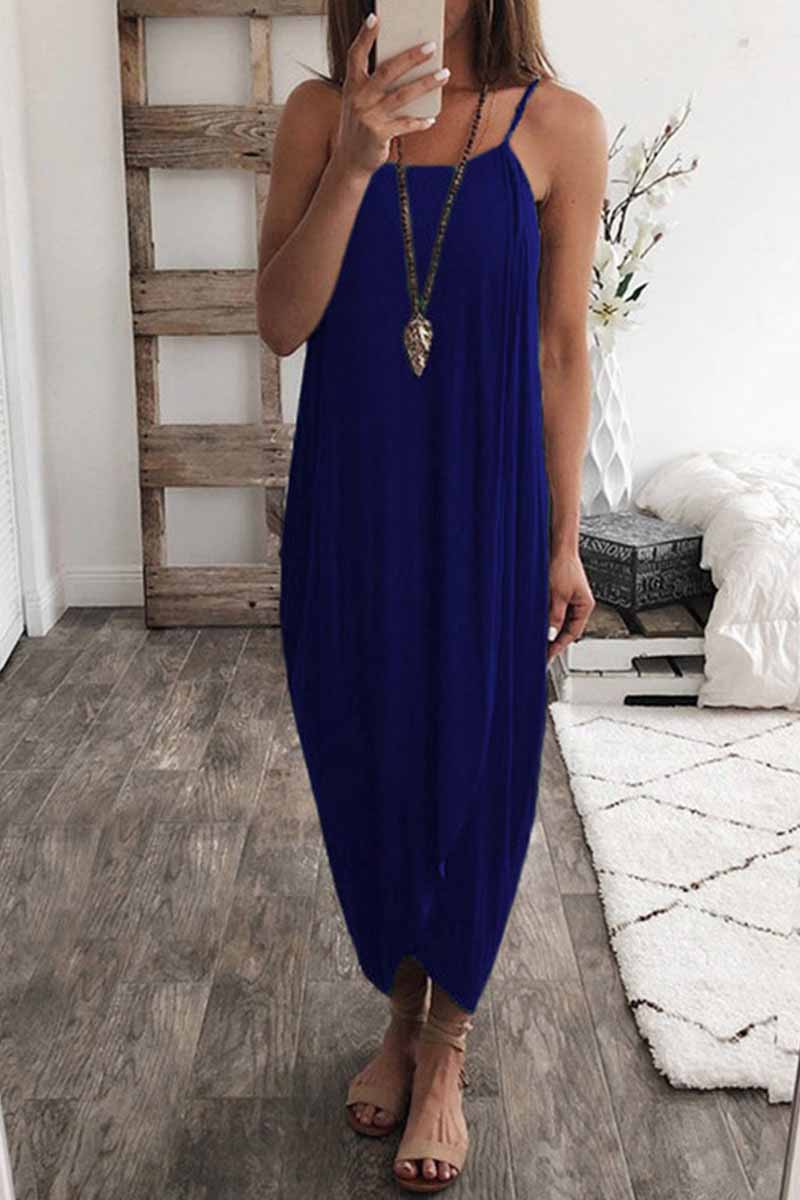 Draped Crossover Spaghetti Strap Tulip Hem Knit Maxi Dress