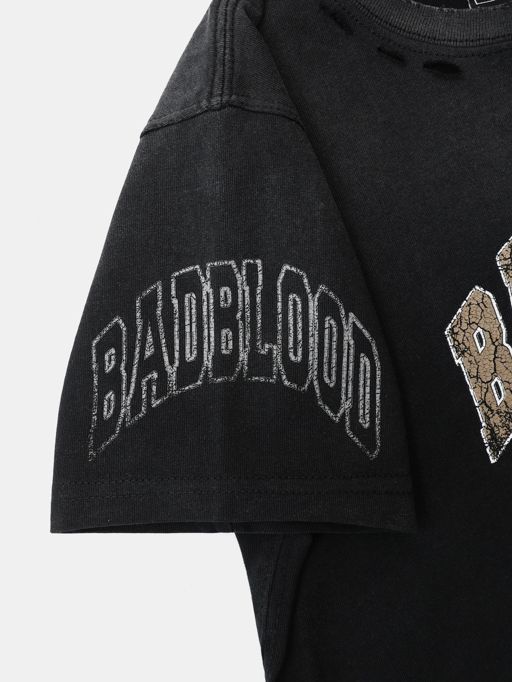 BADBLOOD Work Shop Printed Distressed T-shirts