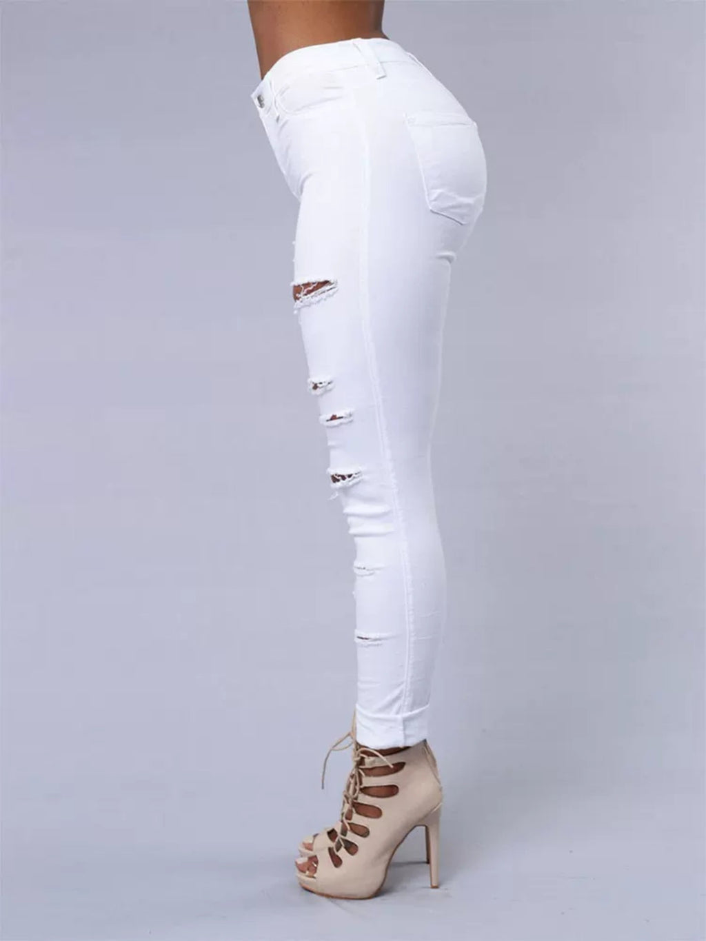 Hole Stretch Slimming Pencil Pants Jeans