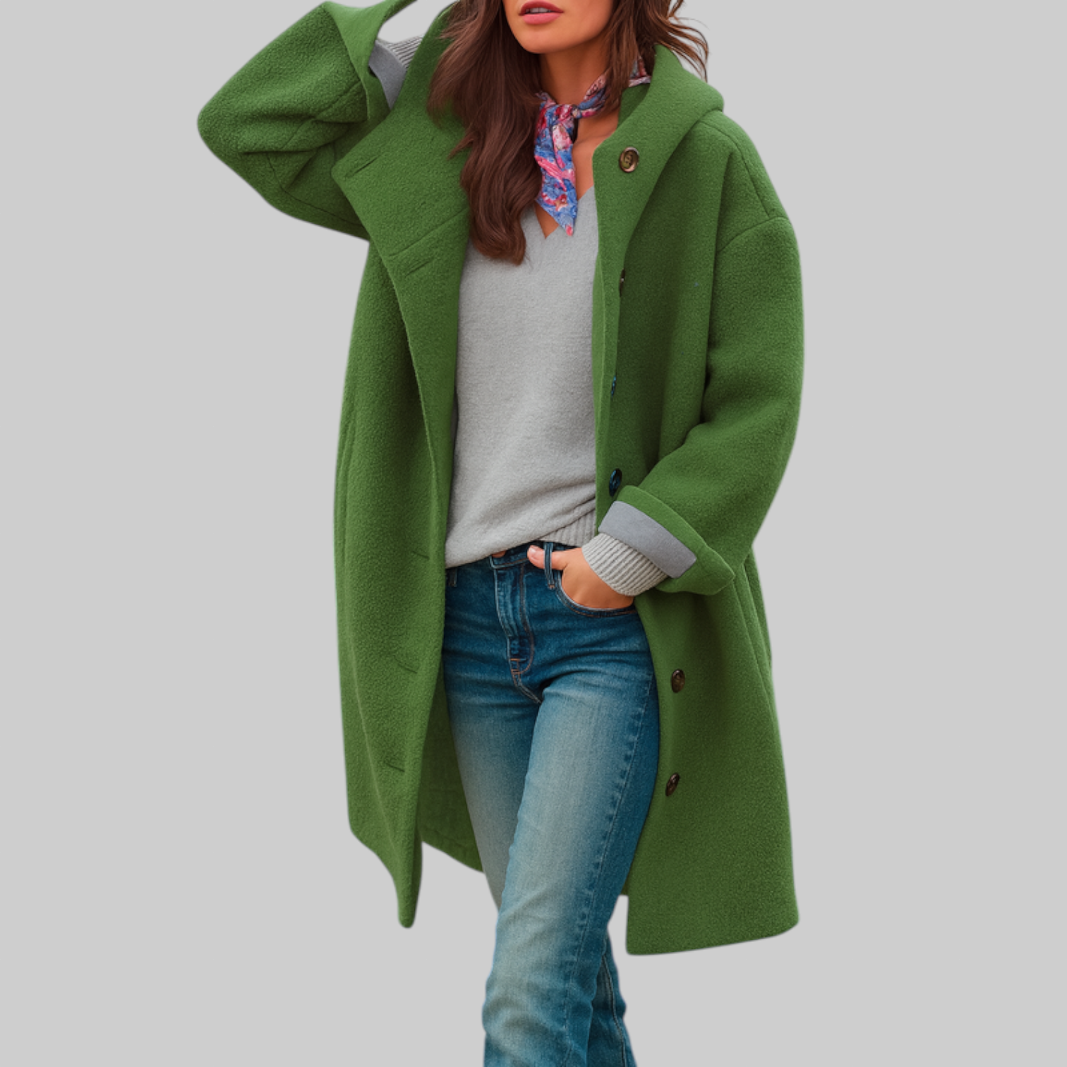 | Cozy mid-length coat