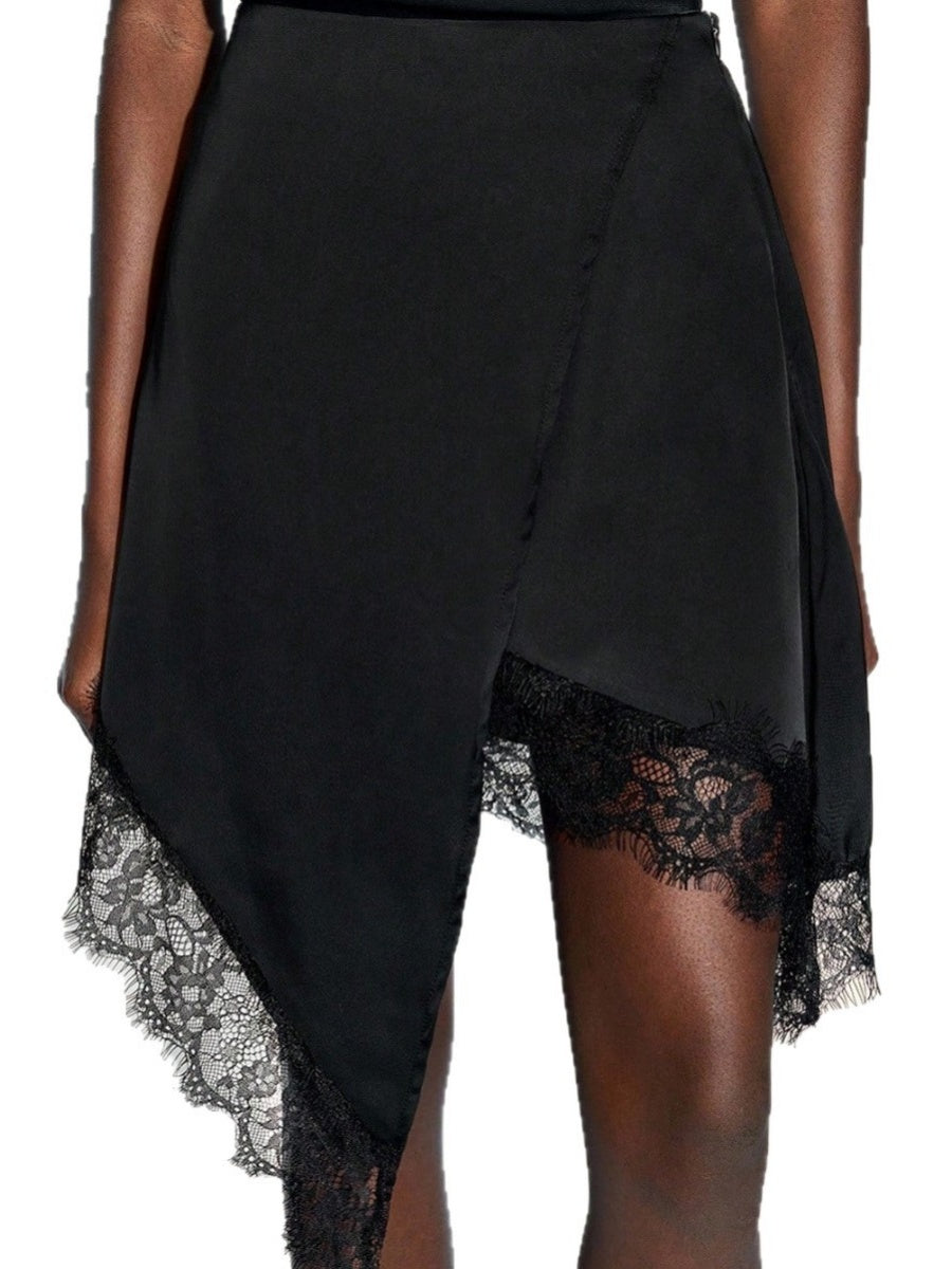 Lace Stitching A-shaped Arrangement Irregular Skirts
