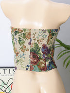 Flower Embroidery See-through Hollowed-out Rope Gathering And Cultivating Oneself Strapless Bra