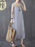 Plain Cotton Slip Dress
