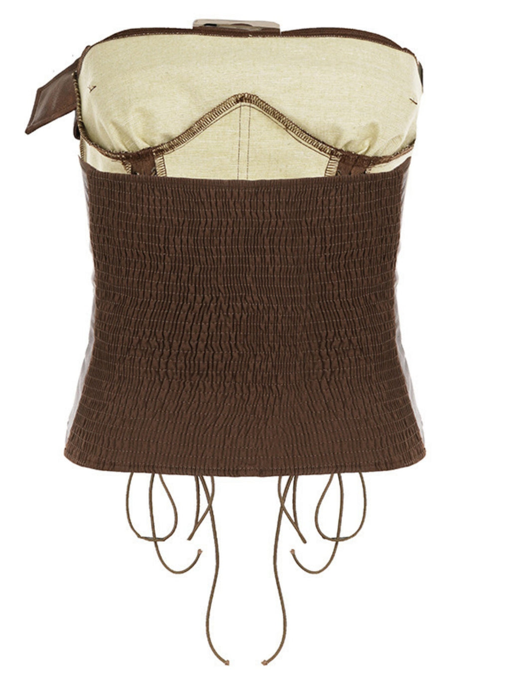 PU Leather Openwork Straps Metal Buckle Bra Strapless Vest