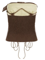 PU Leather Openwork Straps Metal Buckle Bra Strapless Vest