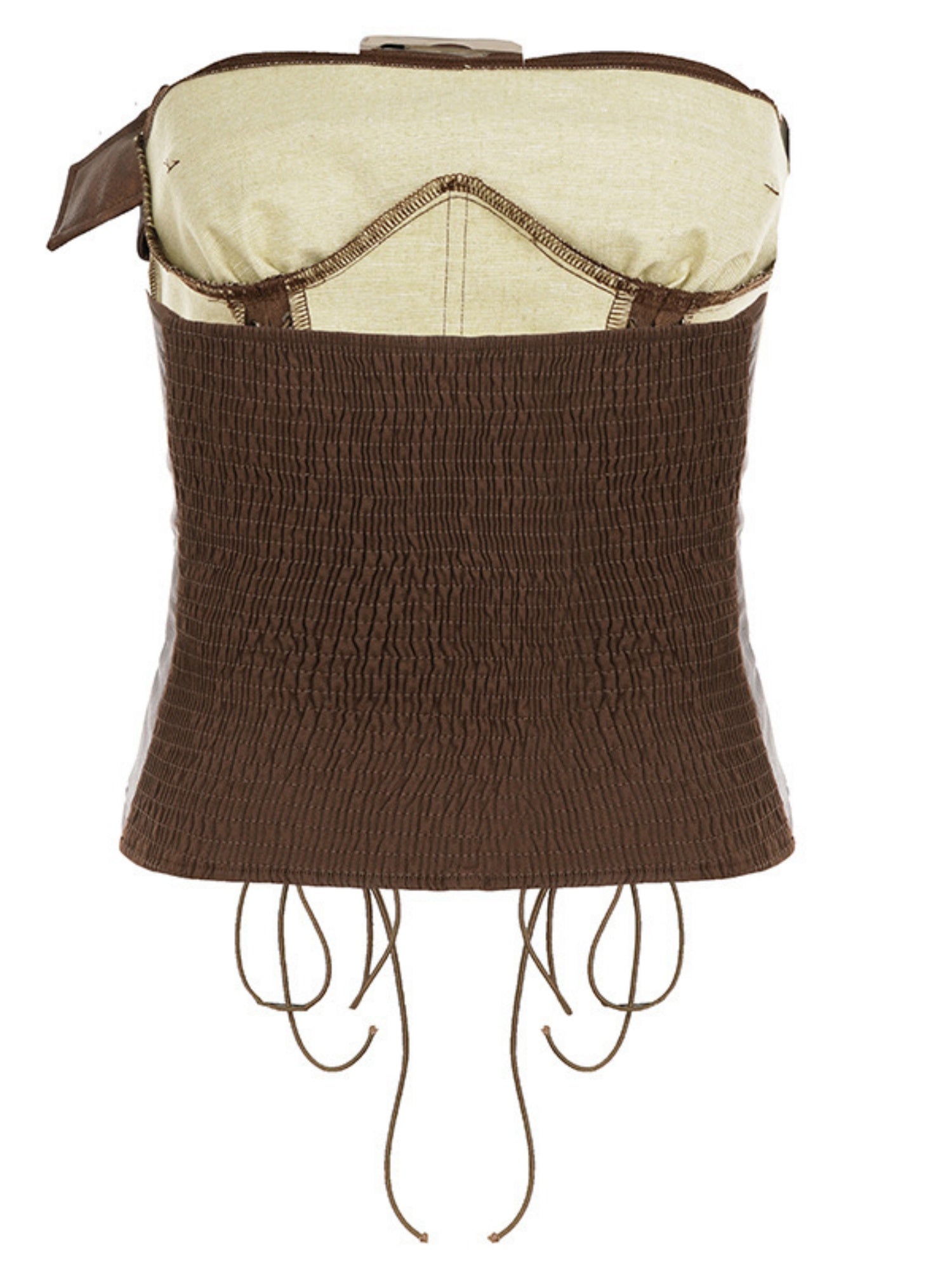 PU Leather Openwork Straps Metal Buckle Bra Strapless Vest