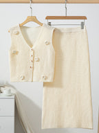 Soft Cream Blossom Knit Sets