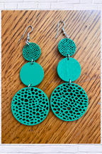 Vibrant Round-Shaped Hollow Pattern Dangle Earrings