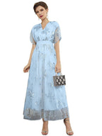 Organza Hot Stamping Gentle Maxi Dresses