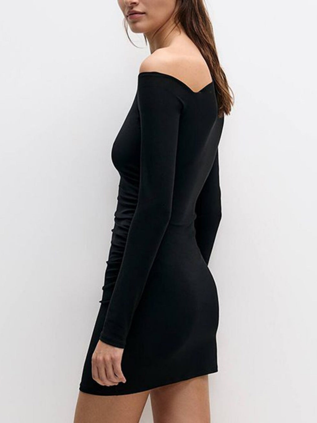 Asymmetrical Collar Slim Fit Hip Body Mini&Short Dresses