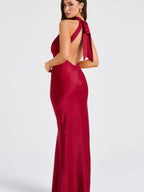 Halter Slits Satin Maxi Dresses