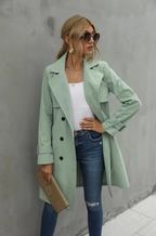 | Women’s Double Breasted Belted Trench Coat