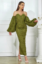 Lucía Minimalist Knitted Maxi Dress with Low Back Elevated Occasion Wear