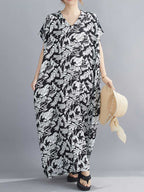 Someone Believe you Leaf Printed Kaftan Dress
