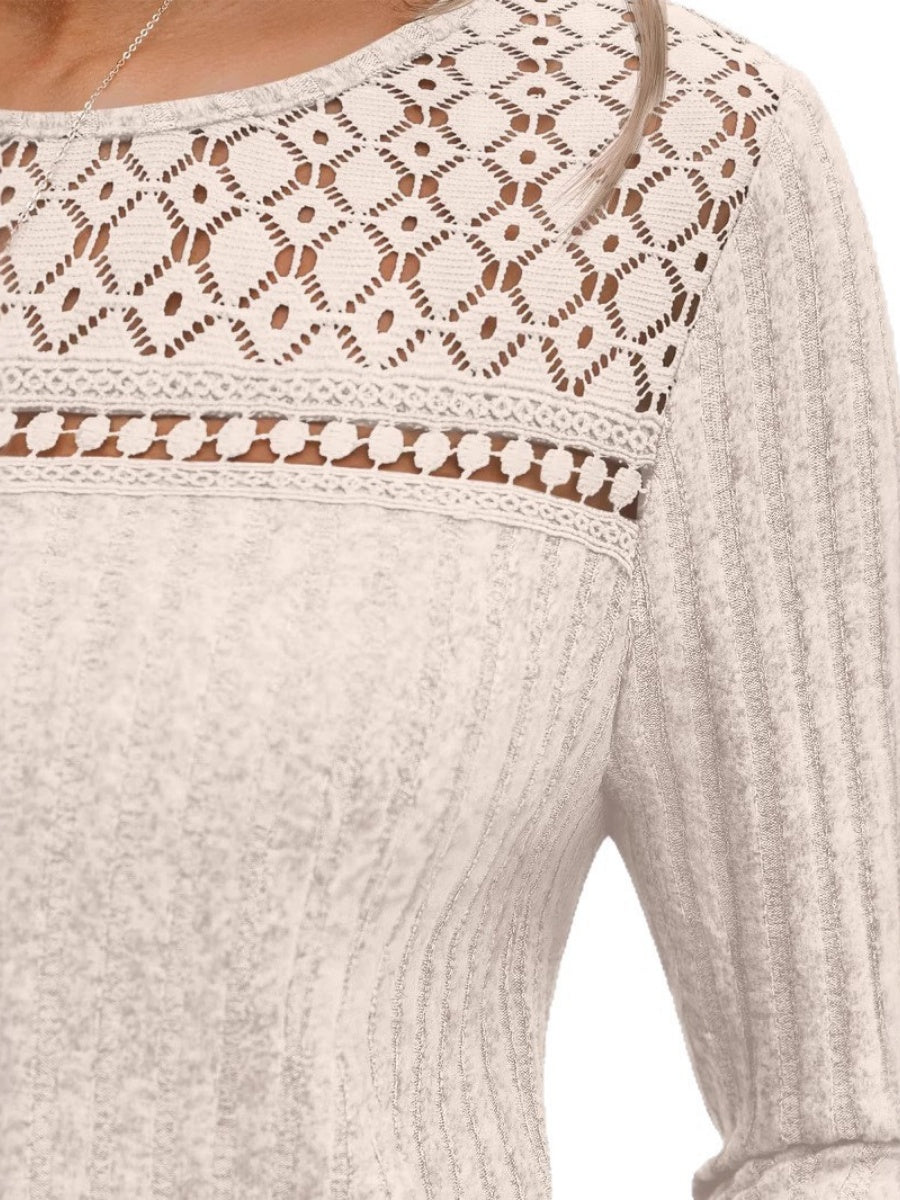 Pit Strip Loose Hollow Lace Stitching T-shirts