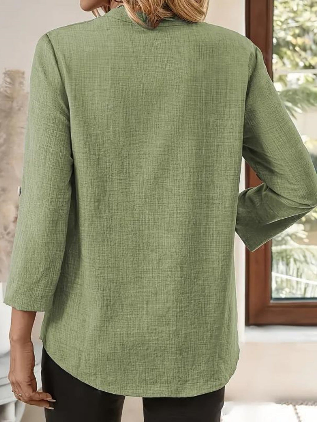 V-neck Pocket Long-sleeved Shirt T-shirts