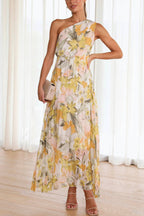 Elvia Luxe Printed Dress with Dropped Sleeves Everyday Edit