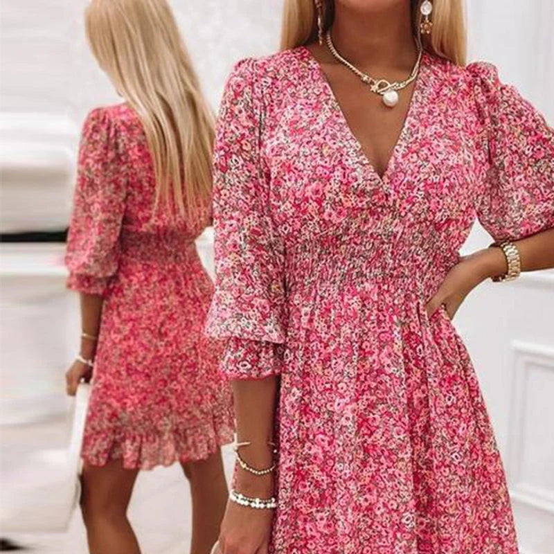 Abigail Minimalist Floral Print Dress for Women Everyday Luxe Edit