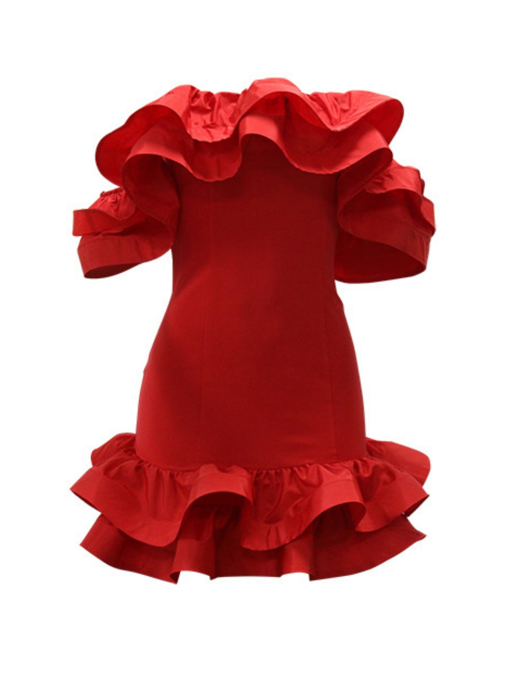 3D Flowers Valentine's Day Off-shoulder Strapless Top Pleated Mini&Short Dresses