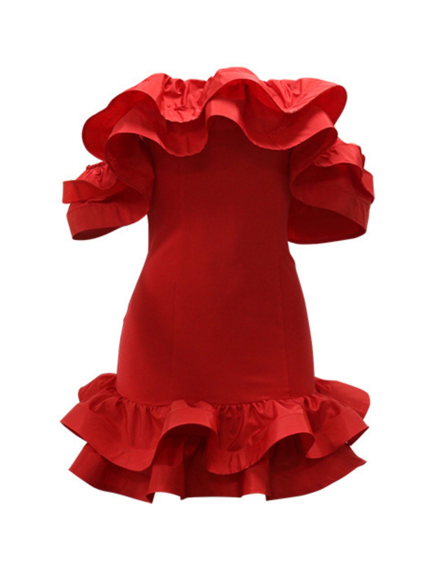 3D Flowers Valentine's Day Off-shoulder Strapless Top Pleated Mini&Short Dresses