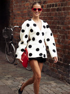 Puff Dot V Neck Blazer