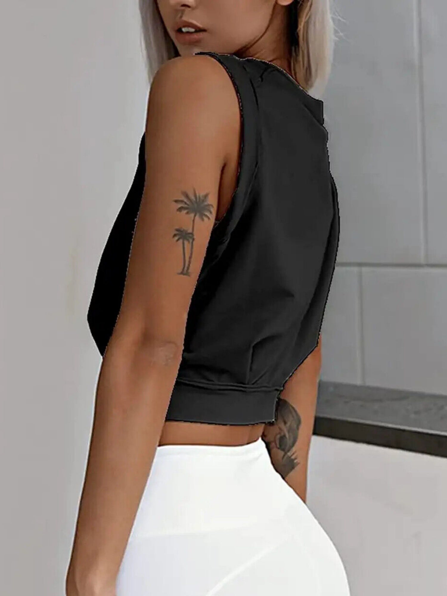 Sleeveless Running And Fitness Cropped Sports Vest