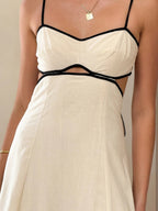 Camisoles Color Matching Color-blocked Hollow Vacation And Leisure Maxi Dresses