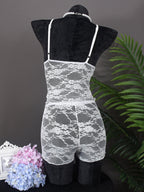 Lace See-through Tank Top And Shorts 2-piece Sets