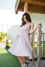 Sweetheart Neck Gingham Check Lace-Up Corset Waist A-Line Midi Dress