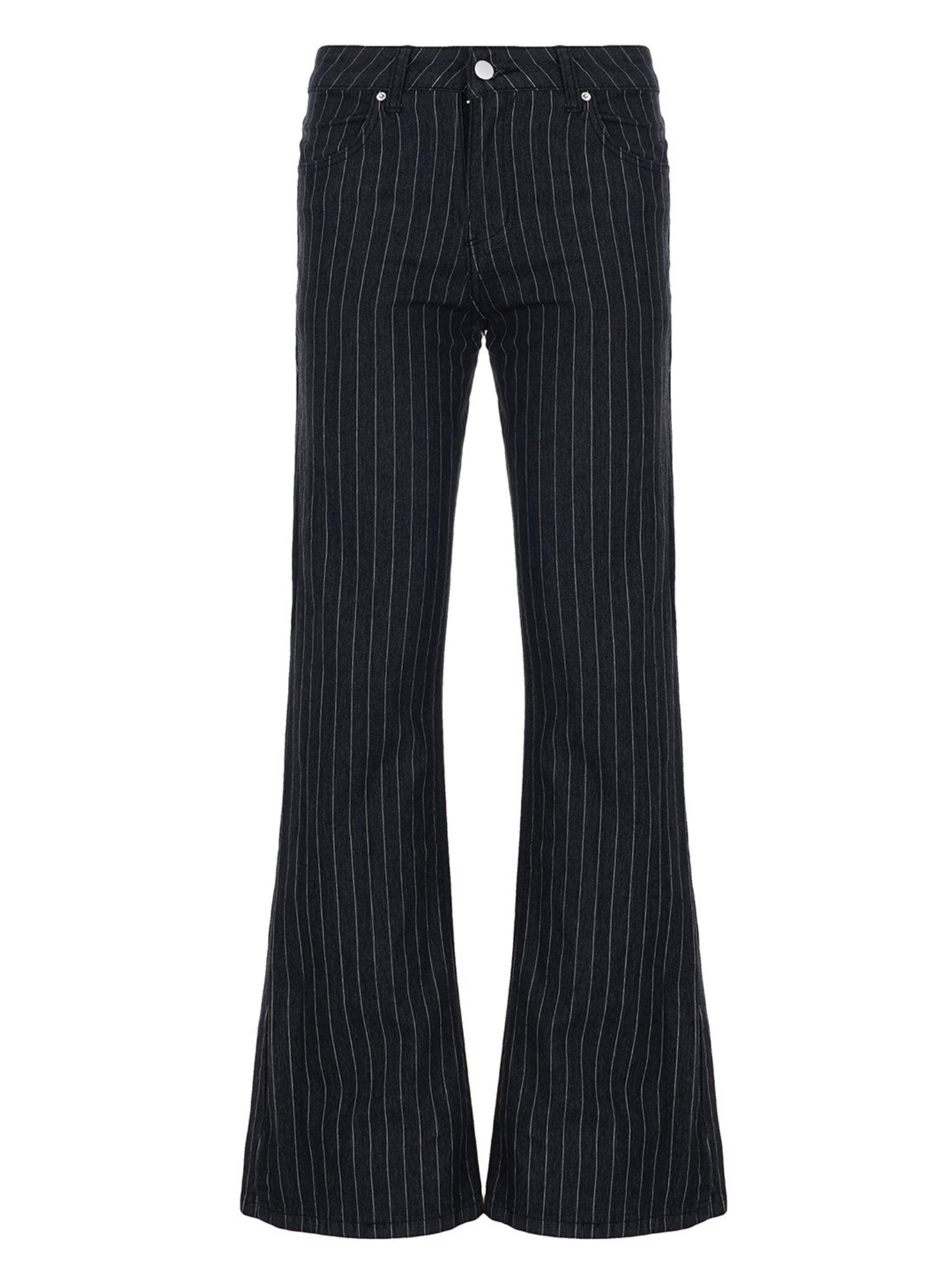 Y2K Stripes Color-blocked Low-rise Flared Pants Jeans