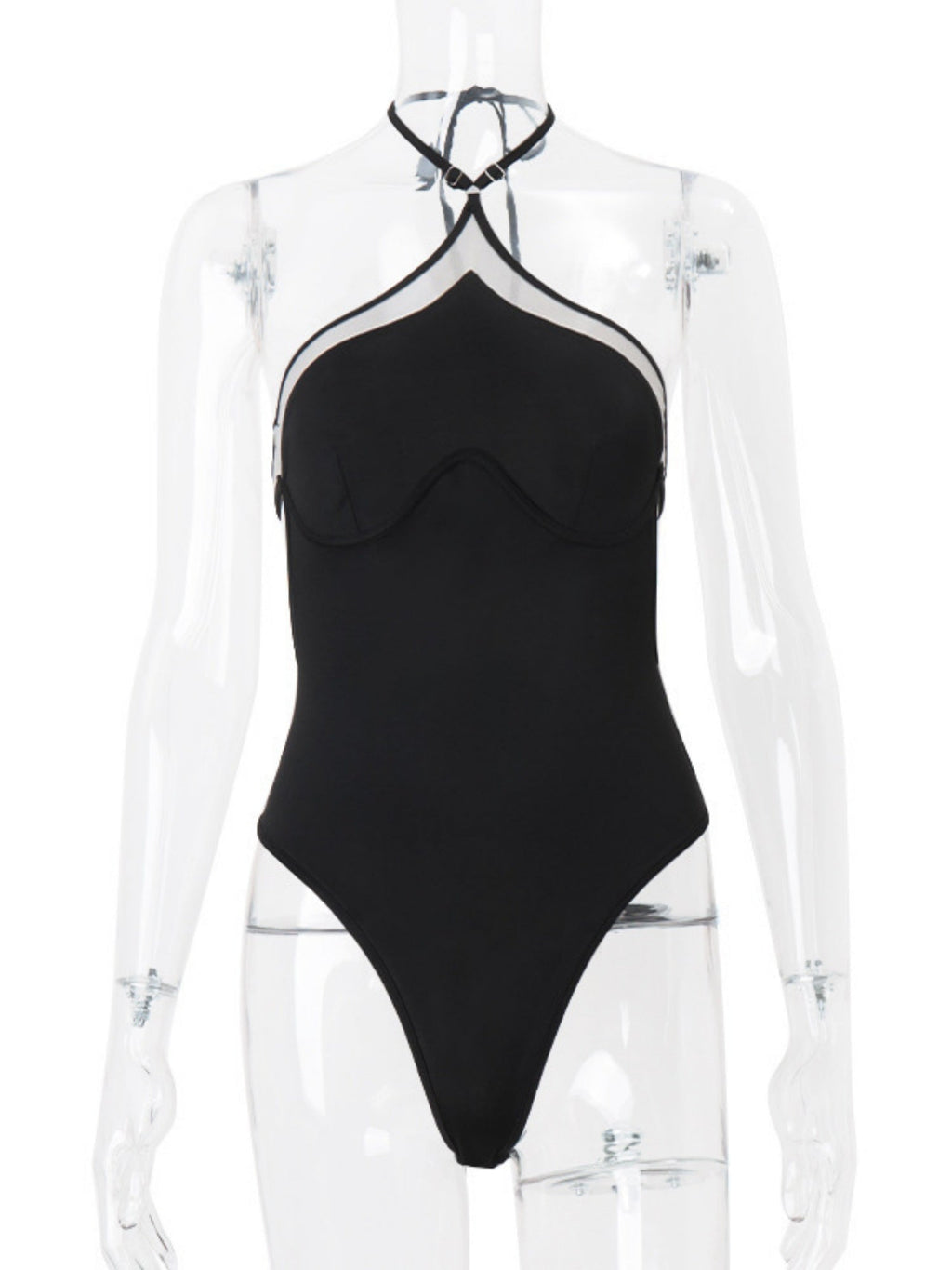 Cross-neck Backless Bodysuits