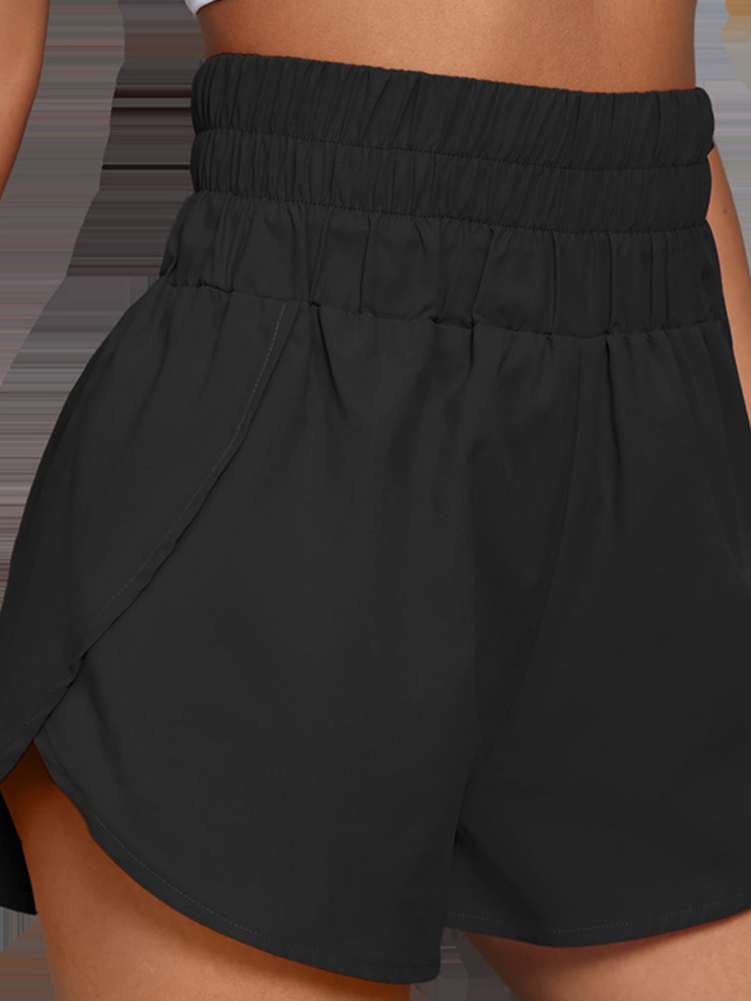Elastic Waistband High-waisted And Loose Sports And Leisure Shorts